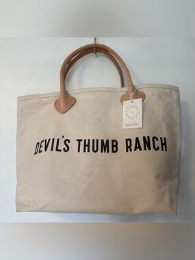 Canvas Tote w/Leather Handles